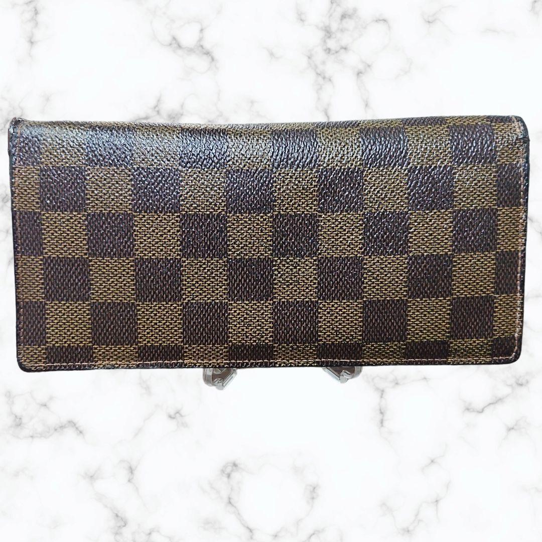 【美品】ルイヴィトン ダミエ ポルトフォイユ ブラザ ブラウン 長財布 2つ折り