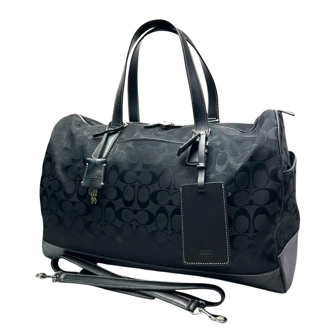 美品 COACH コーチ　ボストンバッグ　シグネチャー　2way 大容量　黒