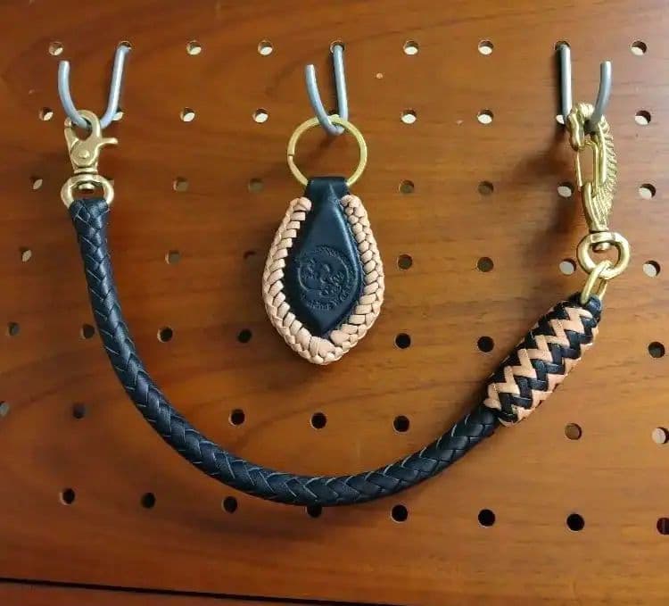 ★Gオリ様★ウォレットロープ＆革編みキーホルダー☆栃木＆ハーマンオークレザー