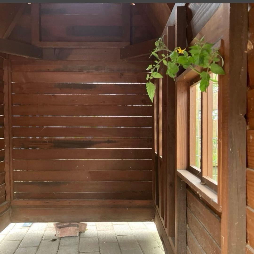 は*ん様 木製屋外小屋 緑と茶色　直接引き取り限定