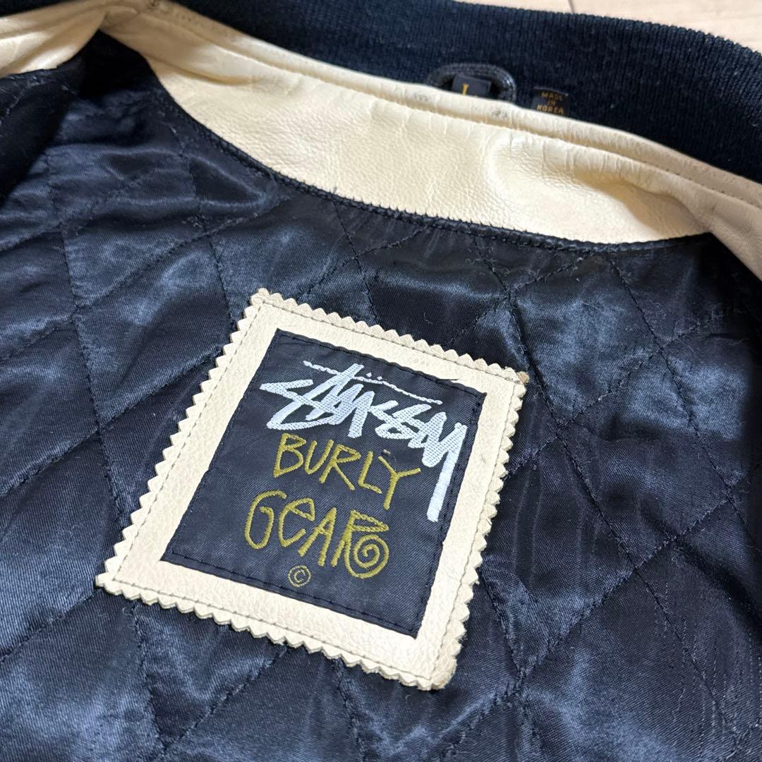 STUSSY スタジャン ネイビー/アイボリー