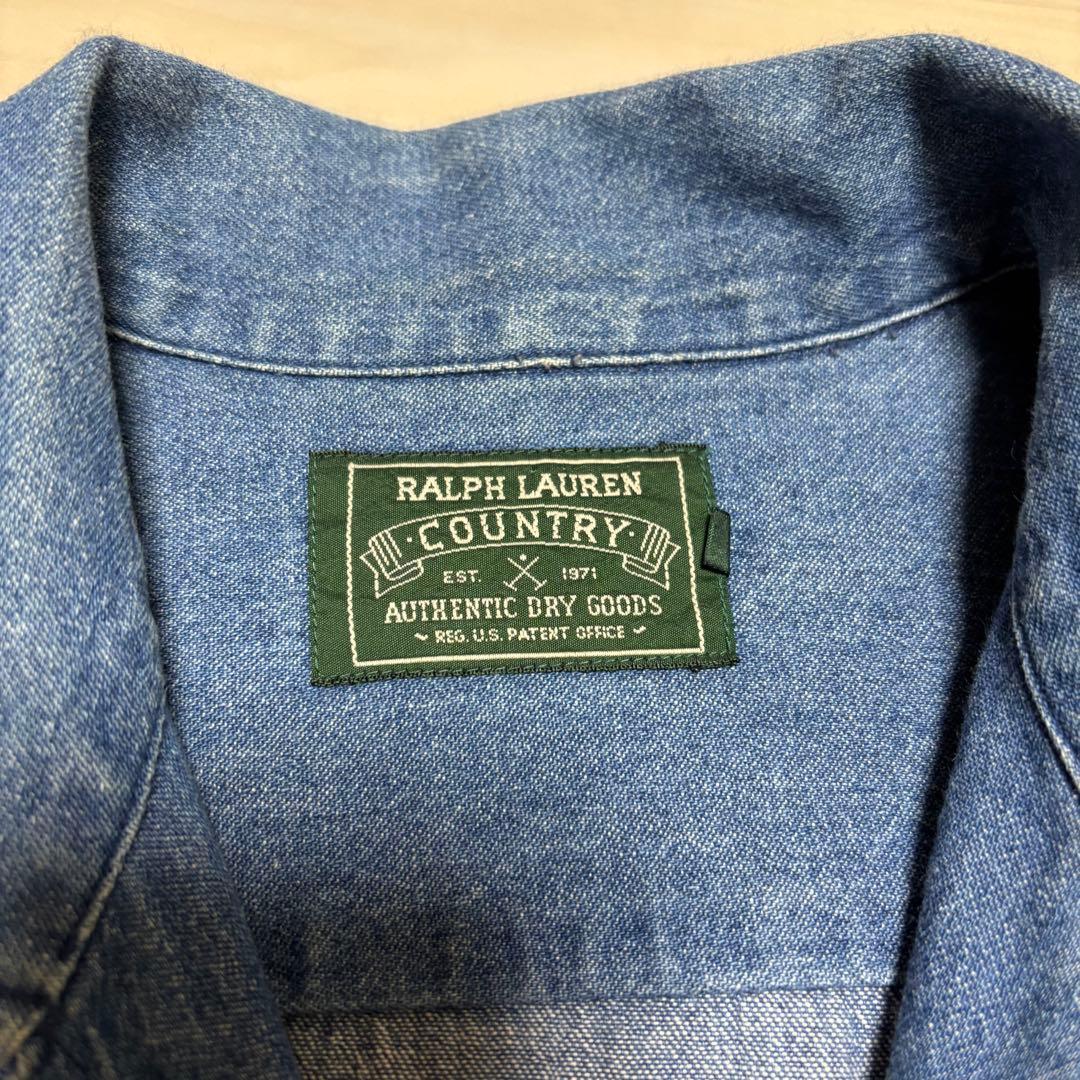 【稀少】 ラルフローレン ポロカントリー デニム カバーオール シャツ 美品