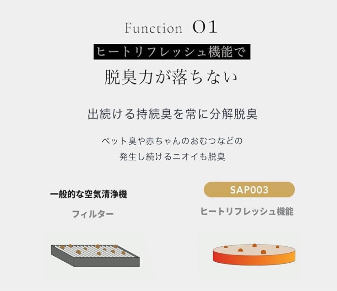 【未使用品】cado SAP 003 抗菌脱臭機 クールグレー