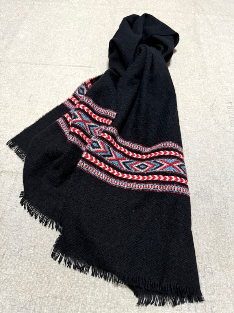 Johnstons／BEAMS別注／カシミヤ100%／ネイティブ柄／ストール