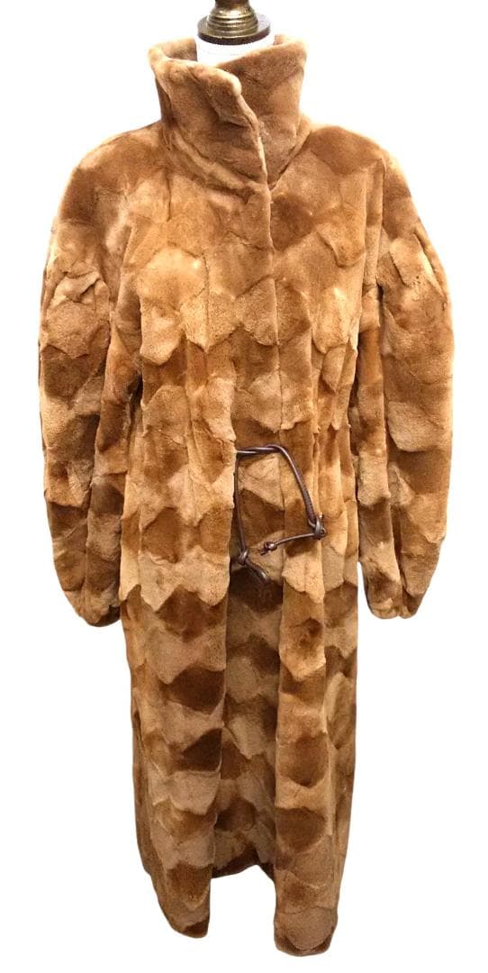 vertfonce’　毛皮　ファー　ロングコート　パターン付き　ロングコート