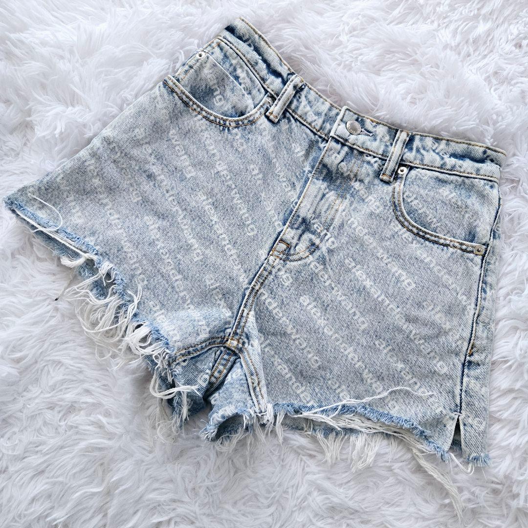 Alexander Wang Bite ショートパンツ 24 ブルー ロゴ