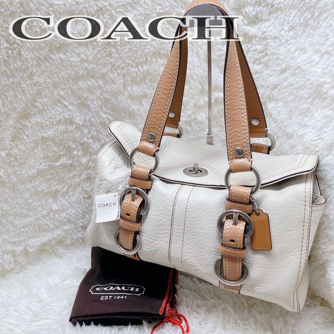 ＣＯＡＣＨ コーチ レザー　ハンドバッグ　D0882-F12334 ホワイト系