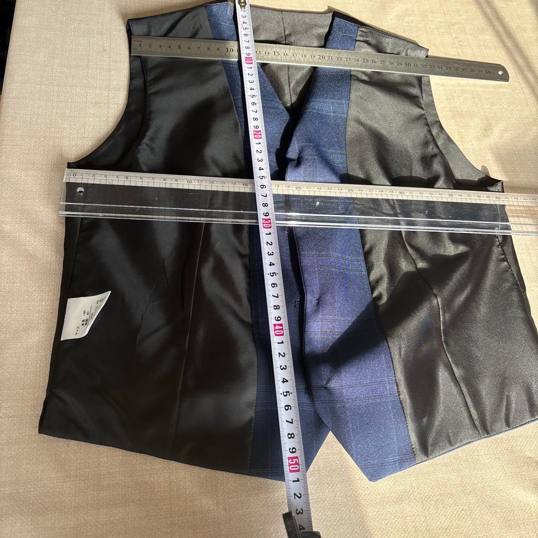 極美品✨ワンダーファクトリー　男子フォーマルスーツ　ネイビー　チェック① ②