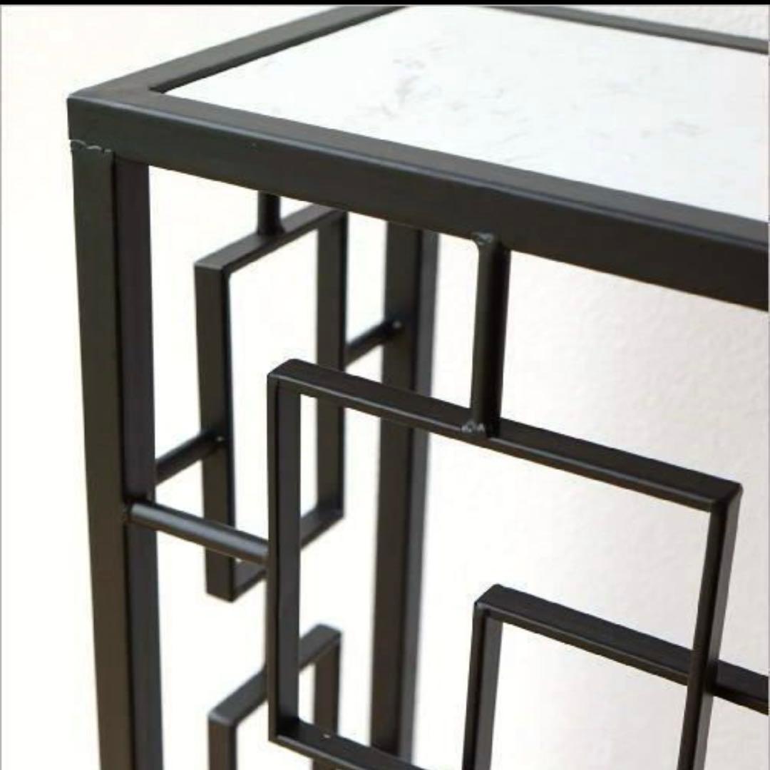 美品 大理石とアイアンのコンソールテーブル