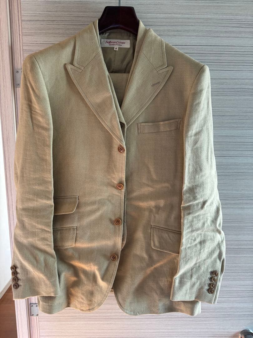 THE RUGGED CLOTHING 麻のビンテージ3ピーススーツMサイズ