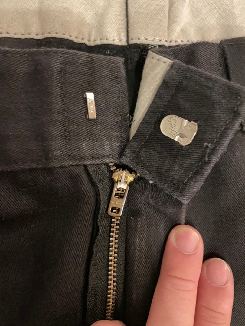 90s USA製 Dickies 874 Black Talonジッパー W36