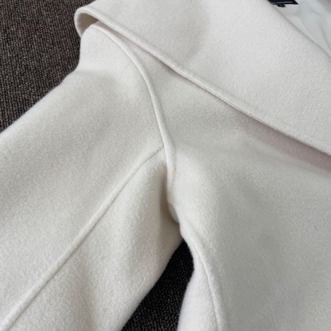 23区 ウールリバーコート フード付き ミドル丈 アウター アイボリー 36 S