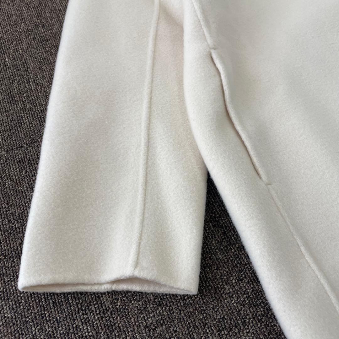 23区 ウールリバーコート フード付き ミドル丈 アウター アイボリー 36 S