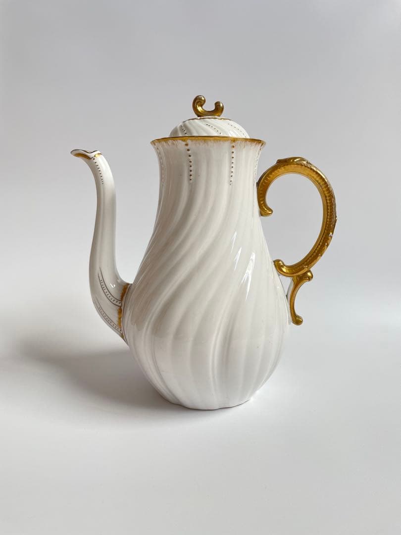 希少 美品 サルグミンヌ ポット フランスアンティーク 白　コーヒーポット