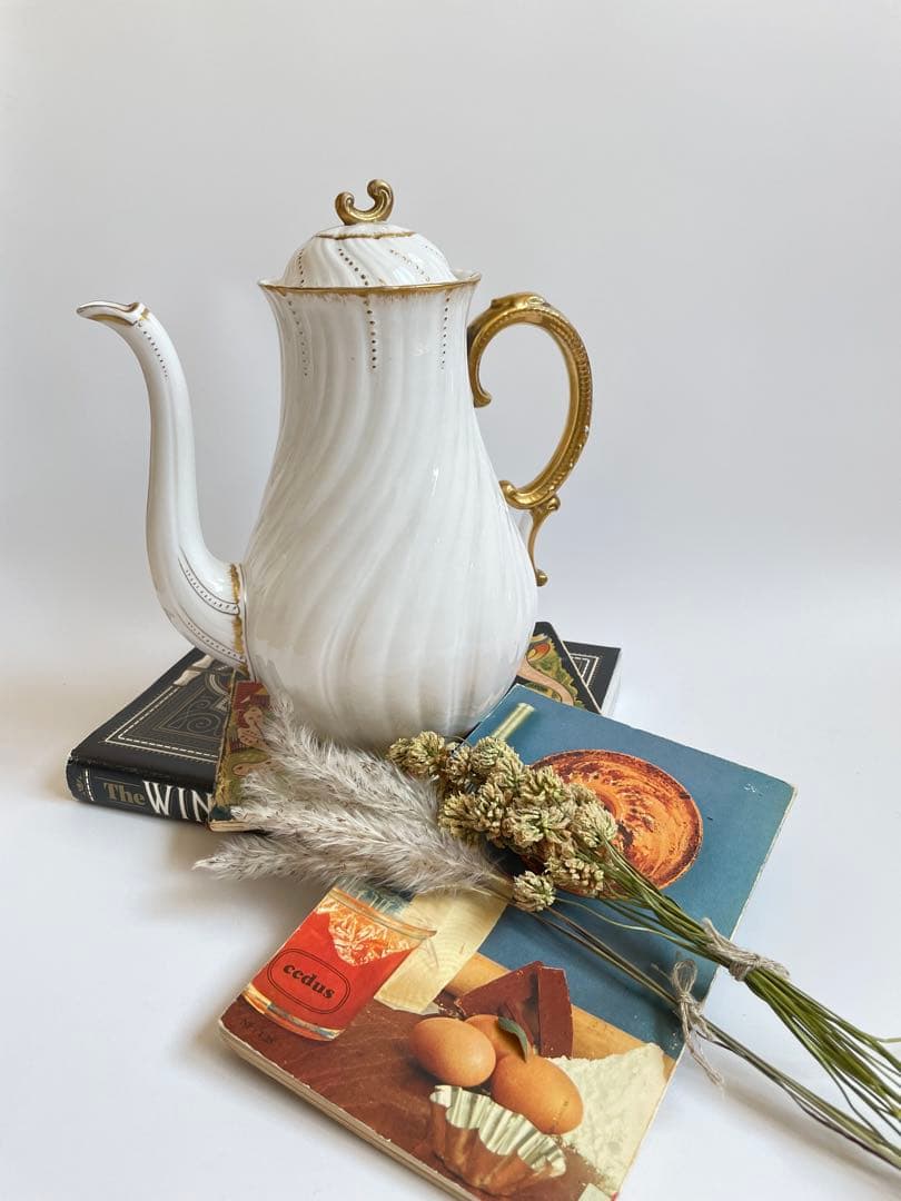 希少 美品 サルグミンヌ ポット フランスアンティーク 白　コーヒーポット