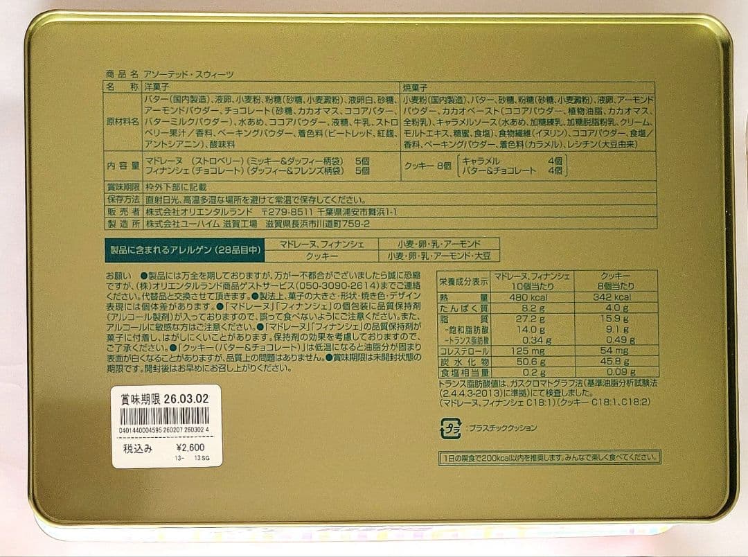 【詳細ご確認ください】　ダッフィー20周年　お菓子　ぬいぐるみ　カラビナ