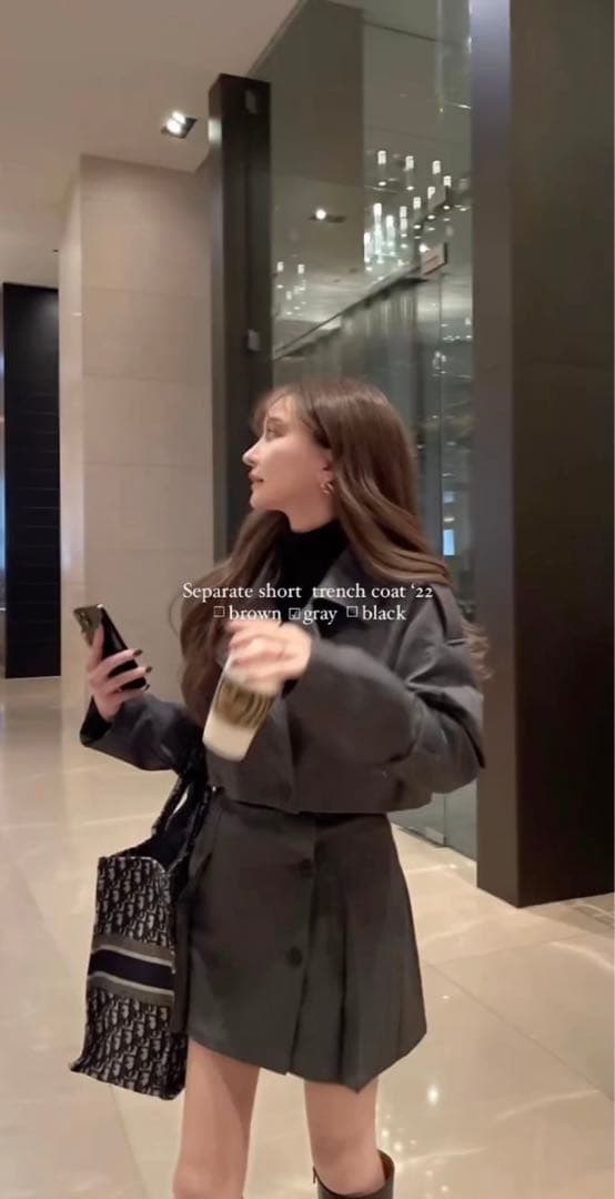 【タグ付き未使用】mavimoon トレンチミニコート　セットアップ