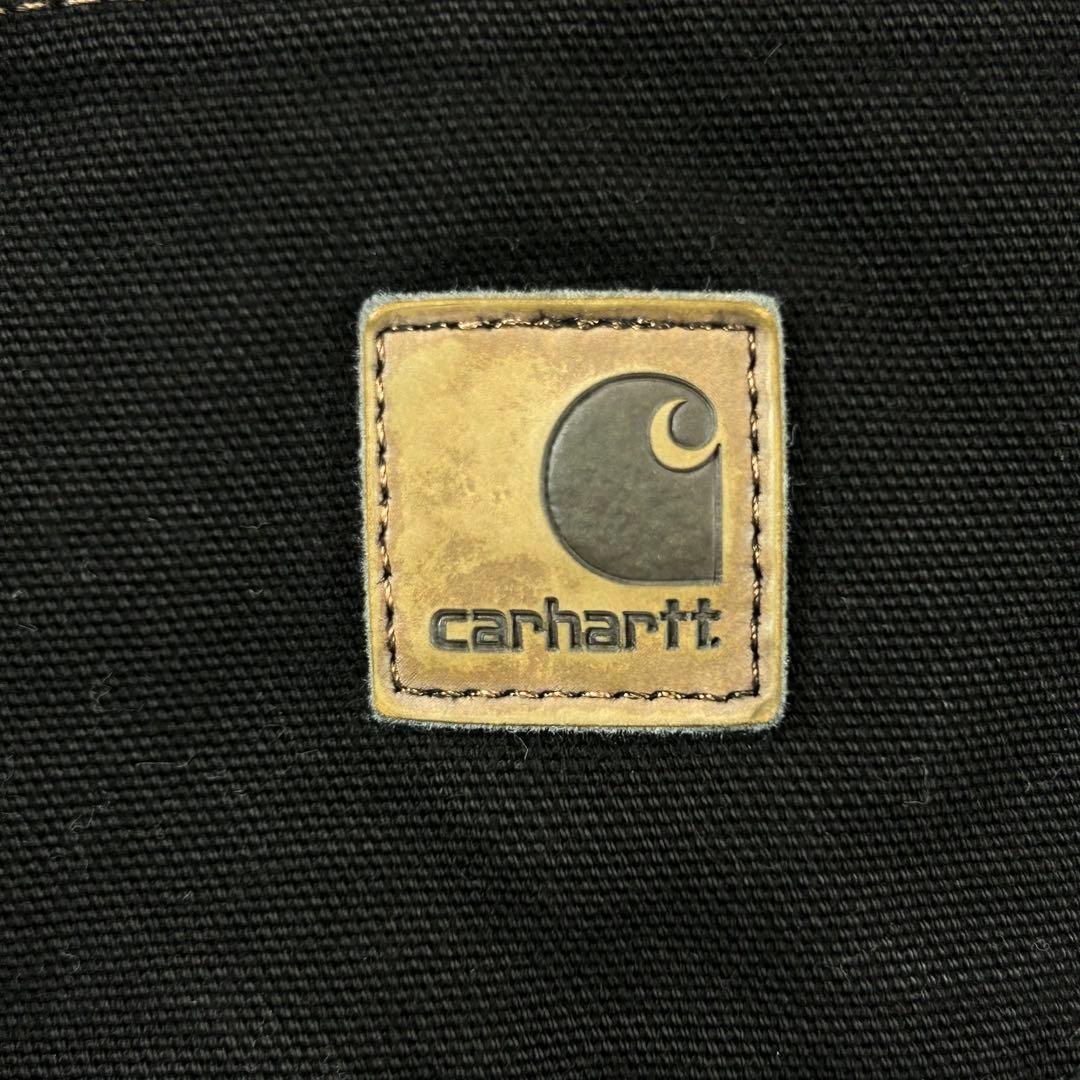 カーハートダブルニーブラックペインターパンツ後染リメイクダックw44アメリカ古着