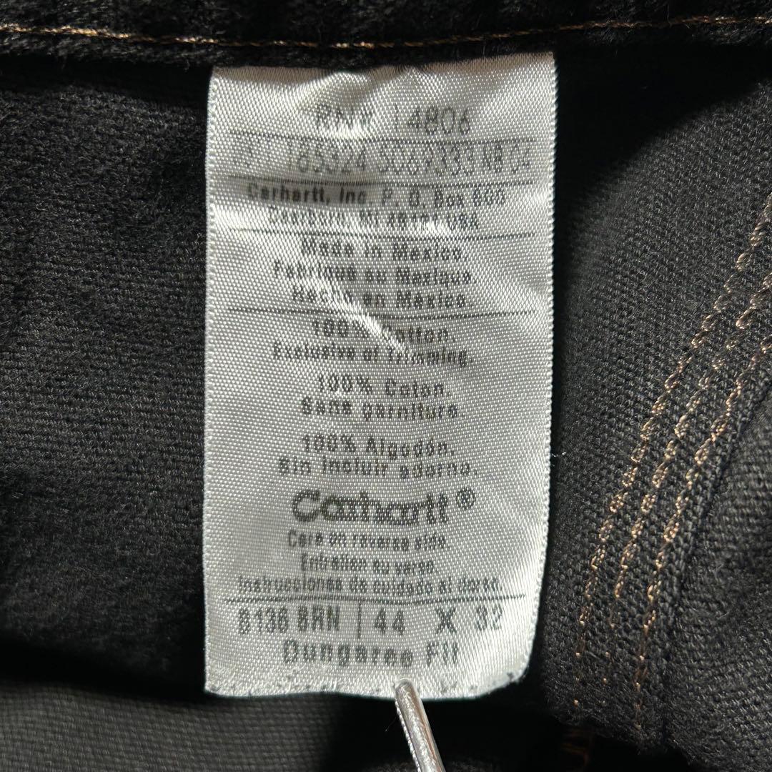 カーハートダブルニーブラックペインターパンツ後染リメイクダックw44アメリカ古着