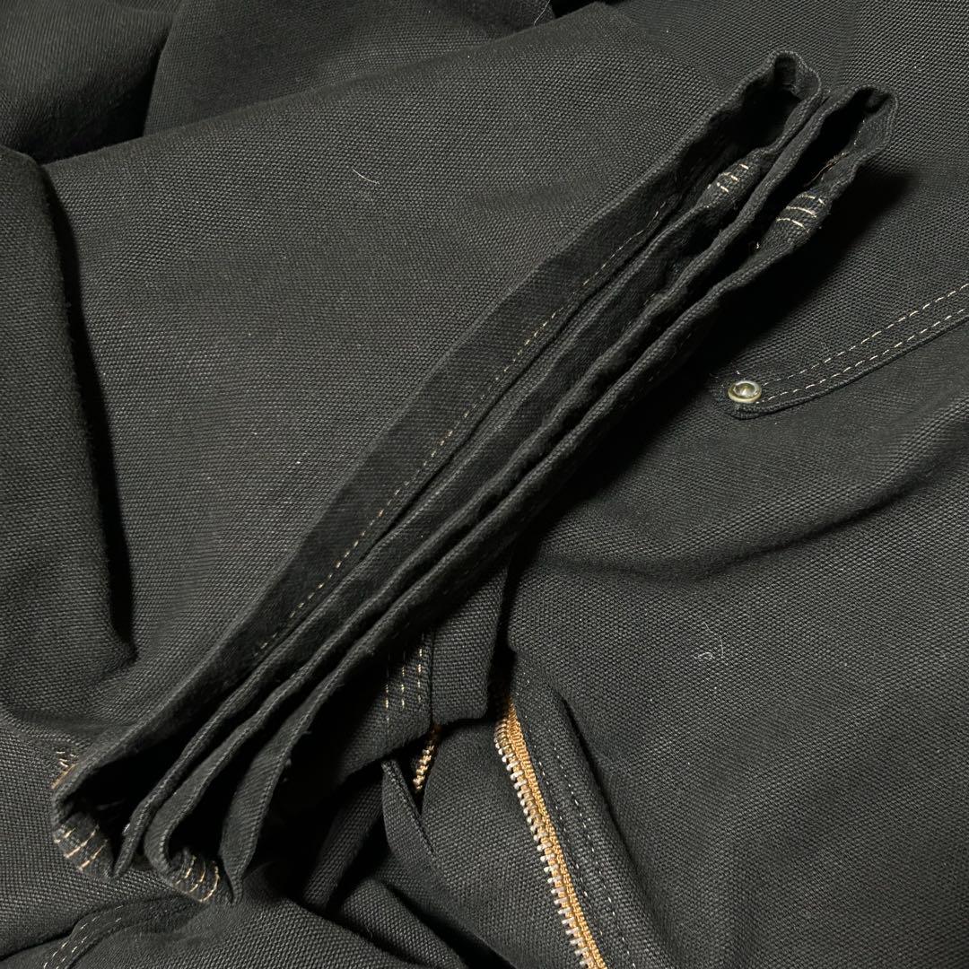 カーハートダブルニーブラックペインターパンツ後染リメイクダックw44アメリカ古着