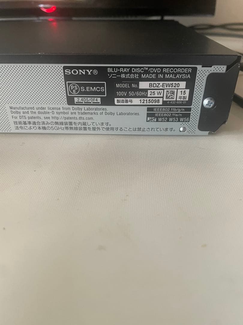 SONY ブルーレイプレーヤーBDZ-EW520