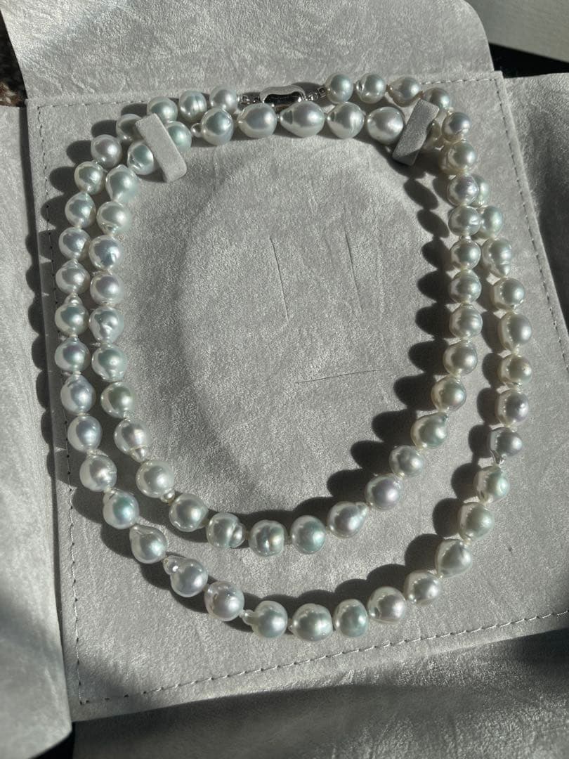 ディノス 白蝶バロックパールロングネックレス 約85cm