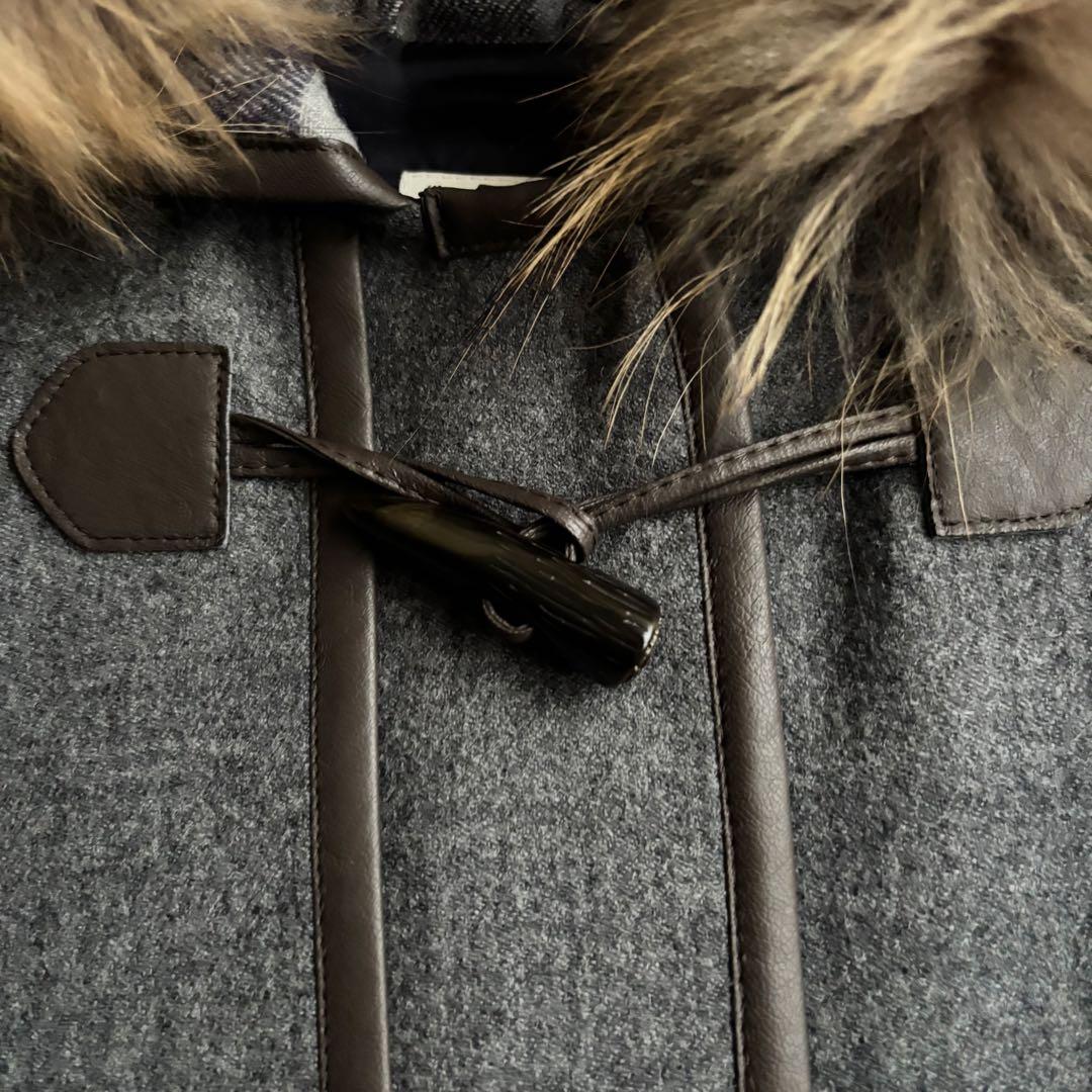 専用出品SCAPA 九分袖グレーウールコートと白タートルニット