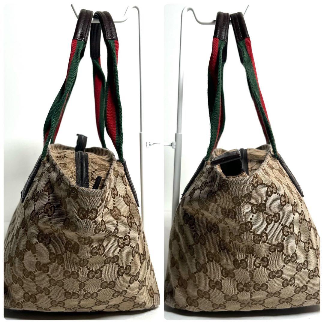 【極上美品✨】グッチ GGキャンバス シェリーライン トートバッグ 角擦れ無し