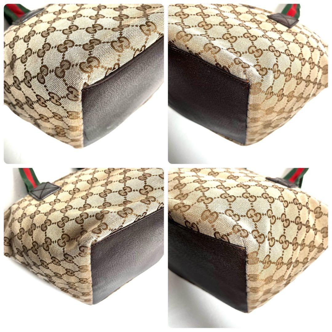 【極上美品✨】グッチ GGキャンバス シェリーライン トートバッグ 角擦れ無し