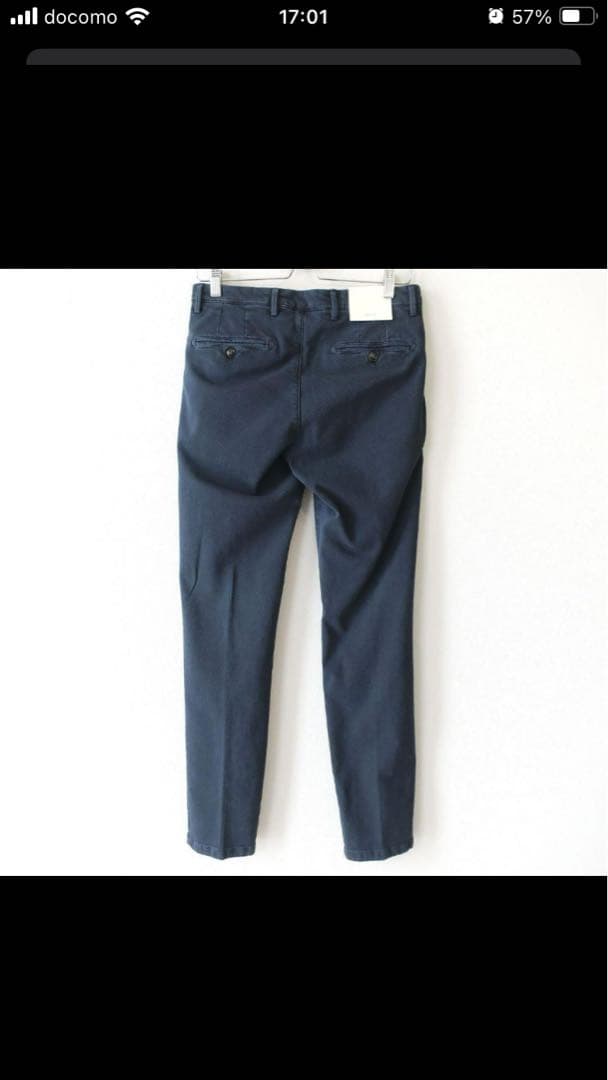 BRIGLIA 1949 上質　ストレッチ スリム チノパン 紺45