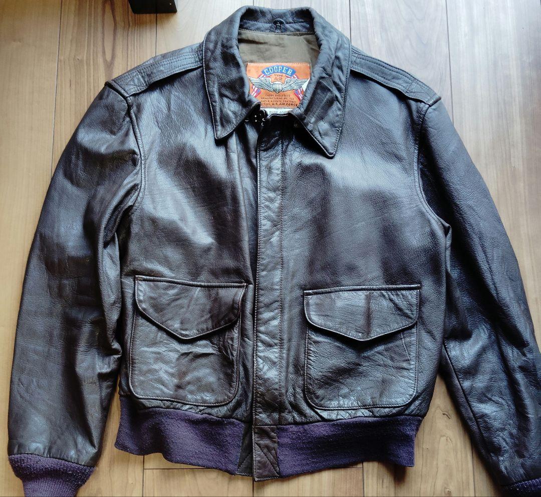 この状態COOPER A2 レザージャケット 40R ダークブラウン格安です