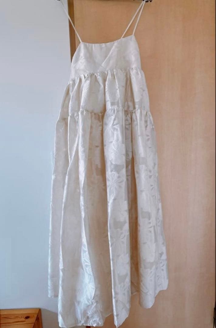 ワンピース Acka. jacquard volume camisole dress