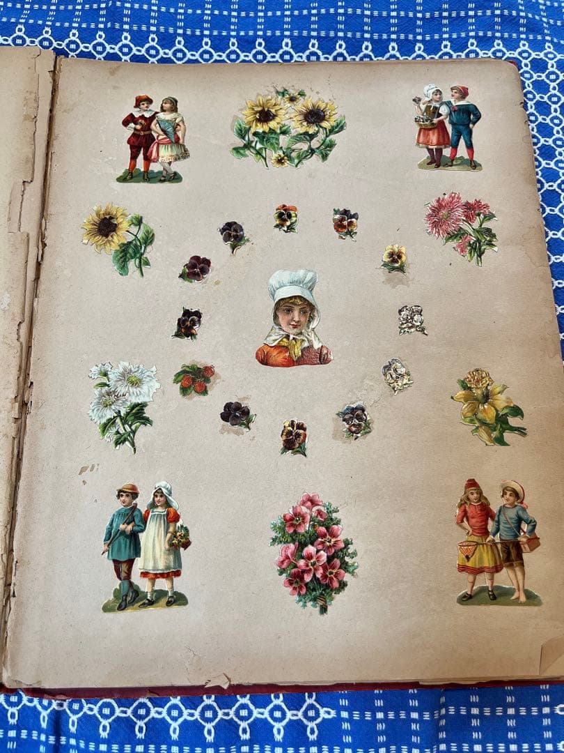 アンティーク赤ずきんちゃん♡他たっぷりのクロモス貼り大盤サイズアルバム冊子