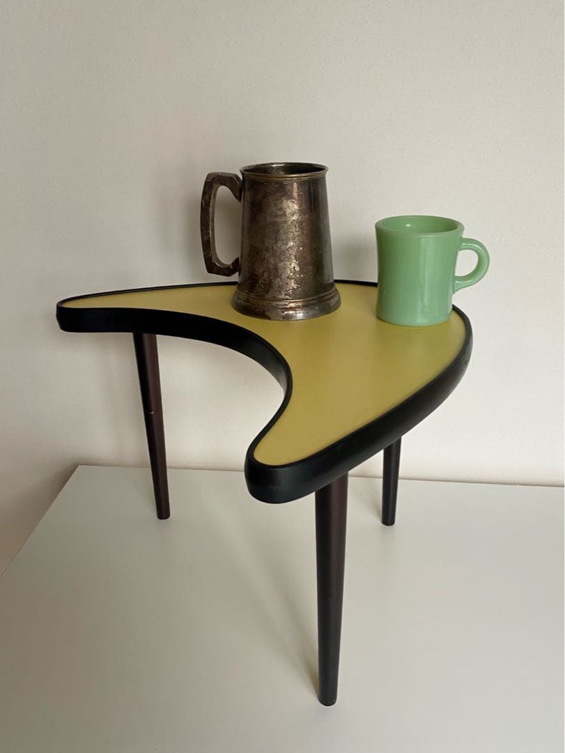 ビンテージ アンティーク 60s 70s サイドテーブル 黄 ミッドセンチュリー