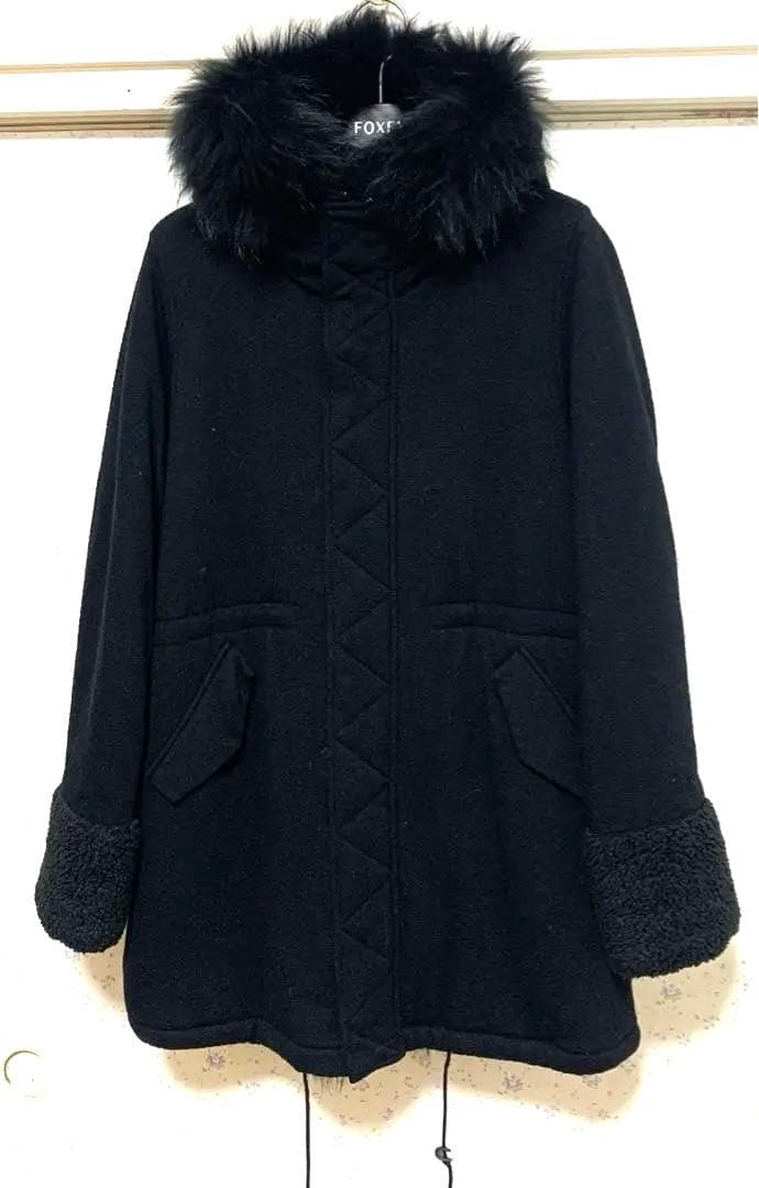 ボリュームファー付きモッズコート　Y2K 平成ギャル　フェアリーグランジ