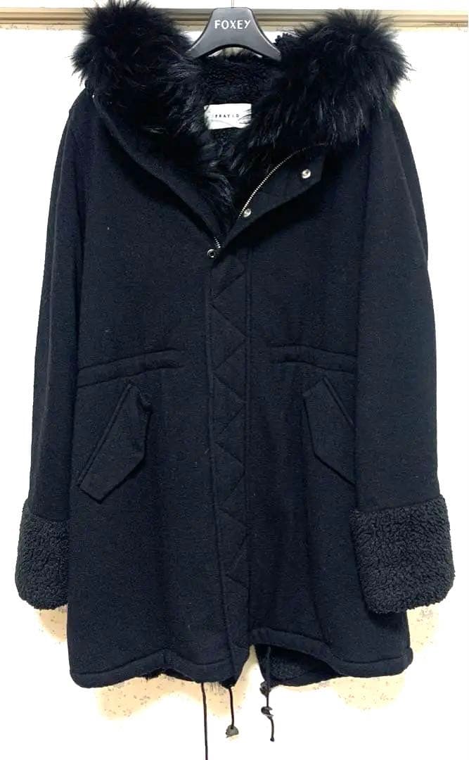 ボリュームファー付きモッズコート　Y2K 平成ギャル　フェアリーグランジ