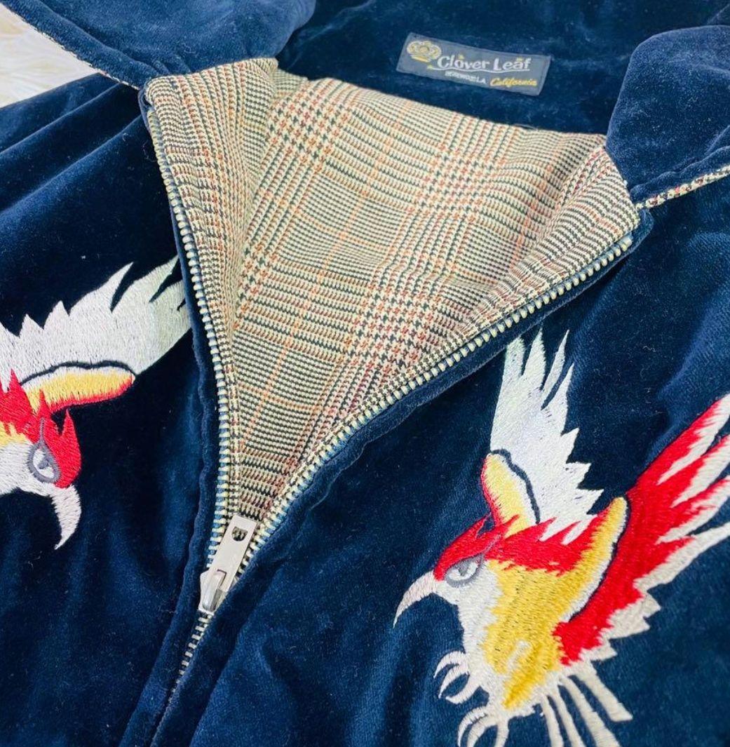 美品♡Clover Leaf(東洋エンタープライズ) 鷹刺繍 スカジャン ベロア