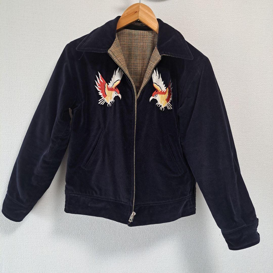 美品♡Clover Leaf(東洋エンタープライズ) 鷹刺繍 スカジャン ベロア