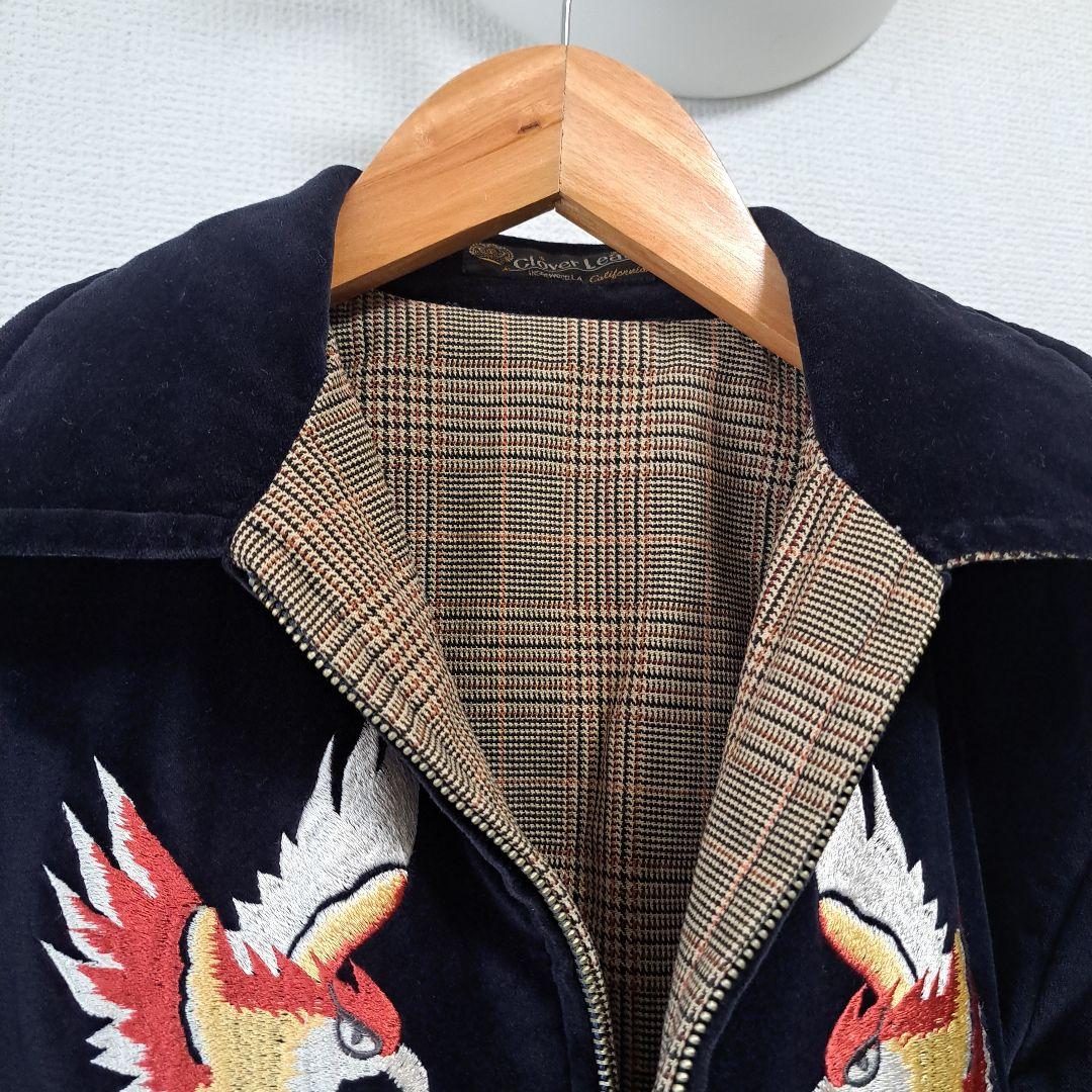 美品♡Clover Leaf(東洋エンタープライズ) 鷹刺繍 スカジャン ベロア
