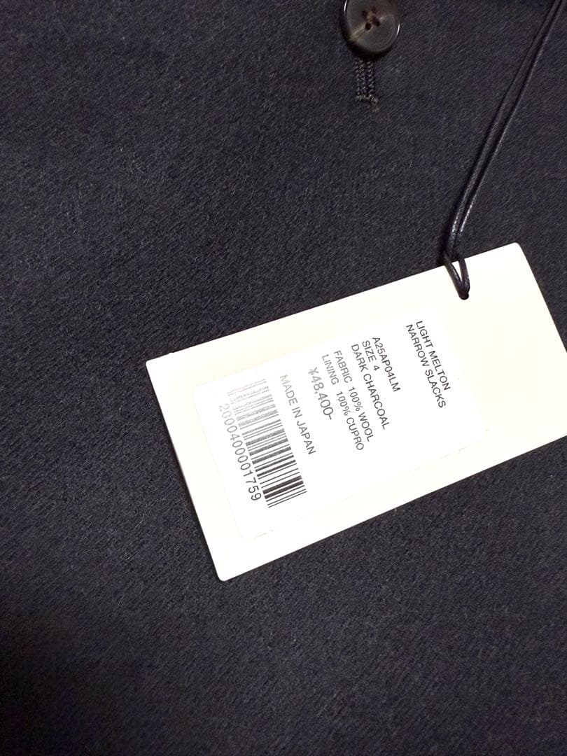 未使用AURALEE LIGHT MELTON NARROW SLACKS