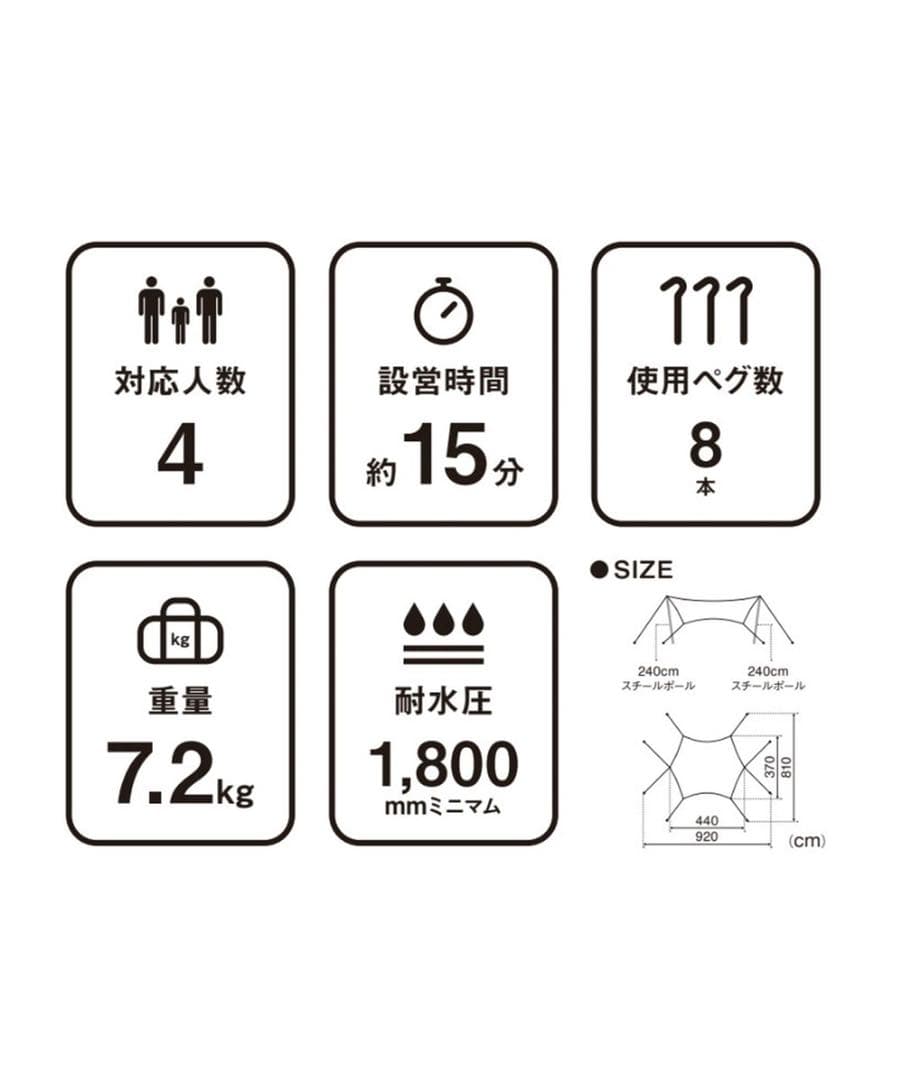  peak ランドネストタープセット