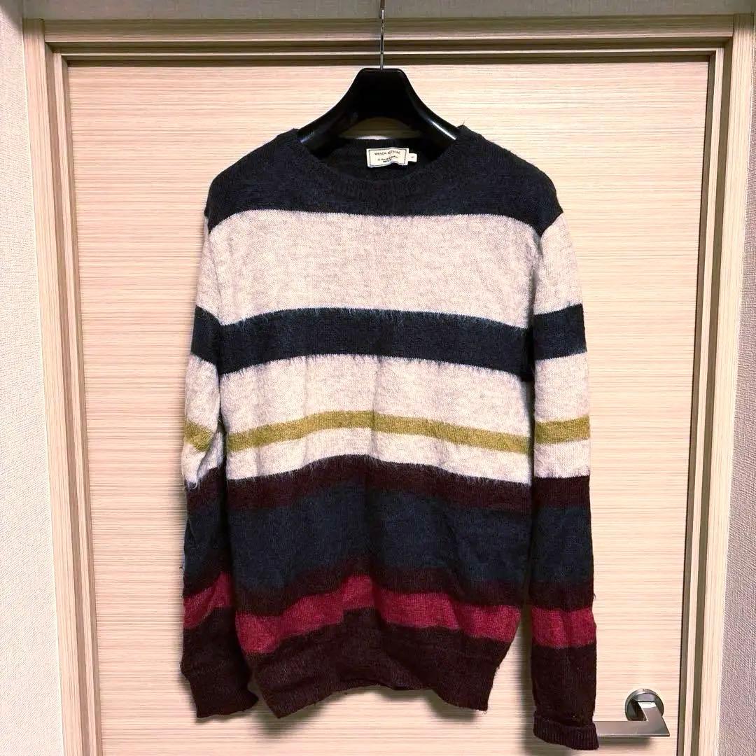 【定番名作】Maison Kitsune モヘアマルチボーダーニット