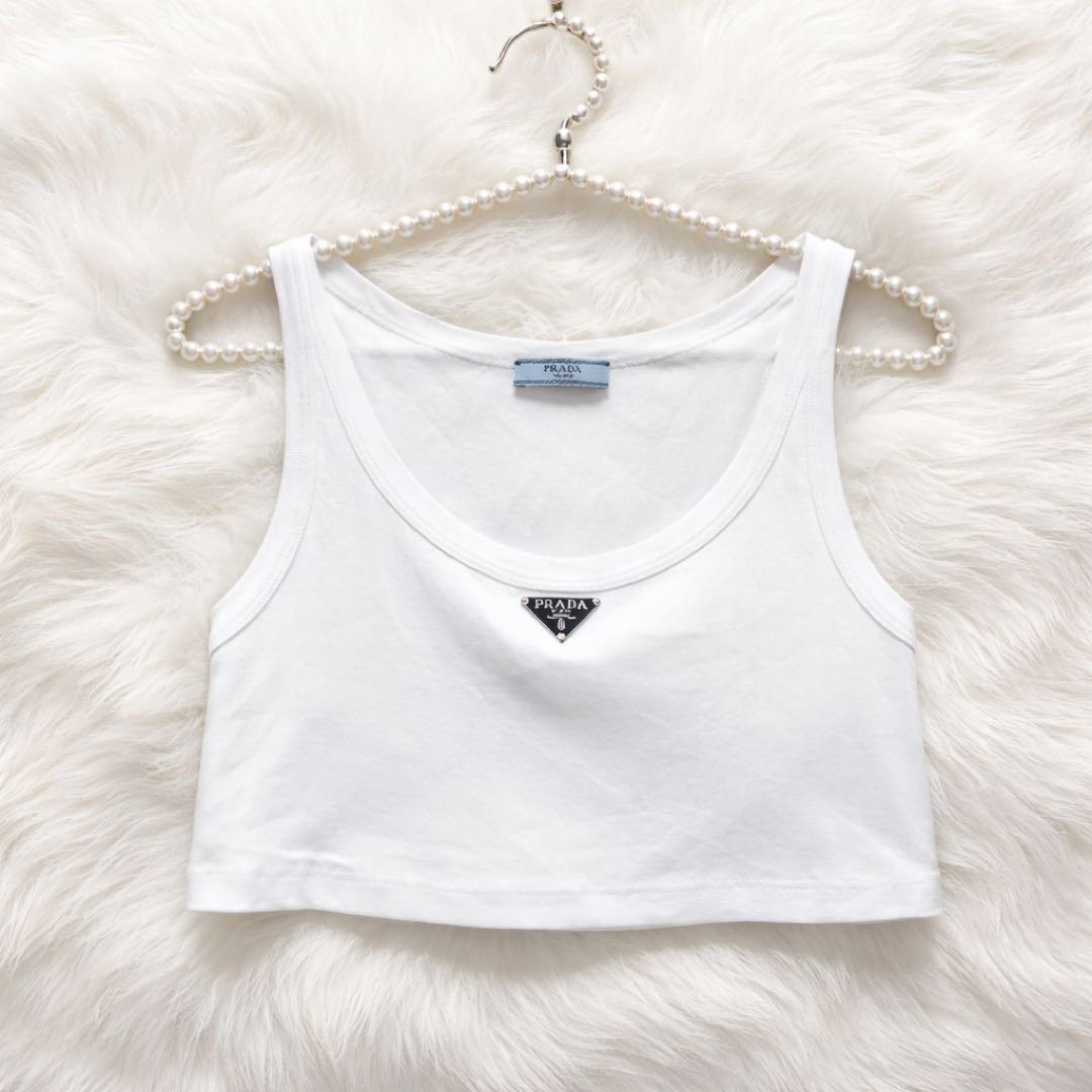 PRADA ジャージー トップ ホワイト