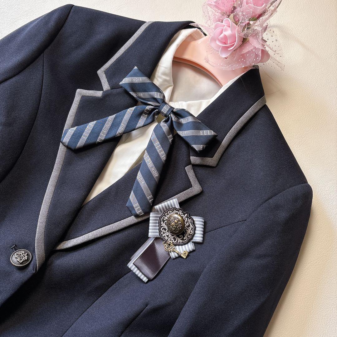 極美品 エルアンノワール 160 フォーマルセットアップ5点セット 紺 グレー