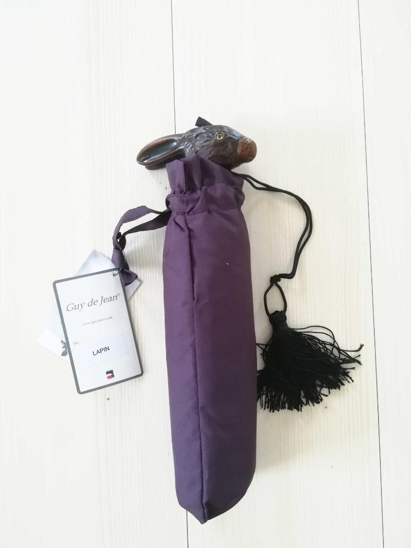 Guy de jean 折り畳み傘 雨/日傘兼用：ウサギ（プルーン）