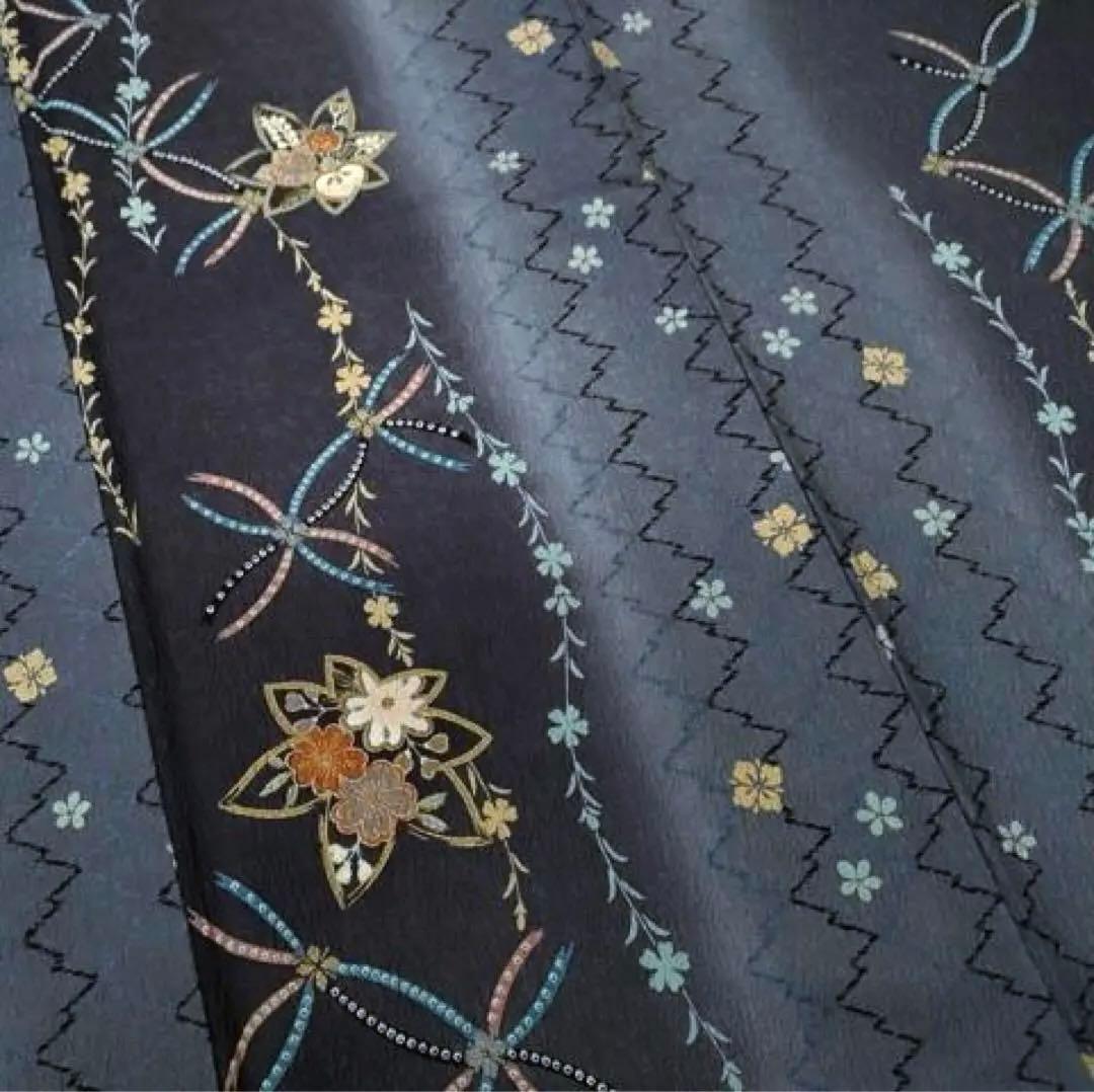 正絹訪問着　吉祥楓花文　暈し染め　金彩　⑨( 留袖、紬、袋帯なども出品)