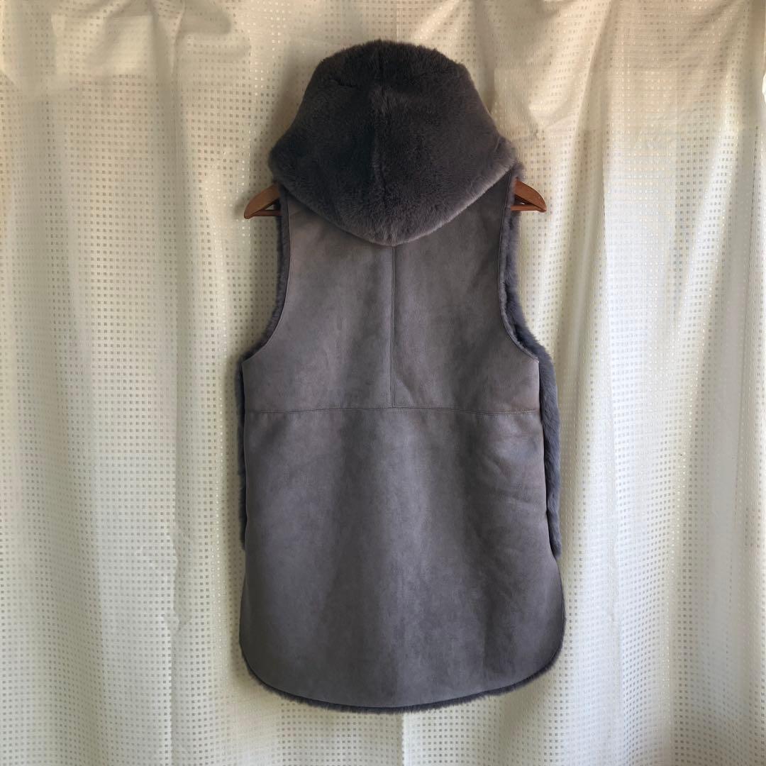 vivaprestヴィバプレスト　チャコールグレー フード付き エコファージレ