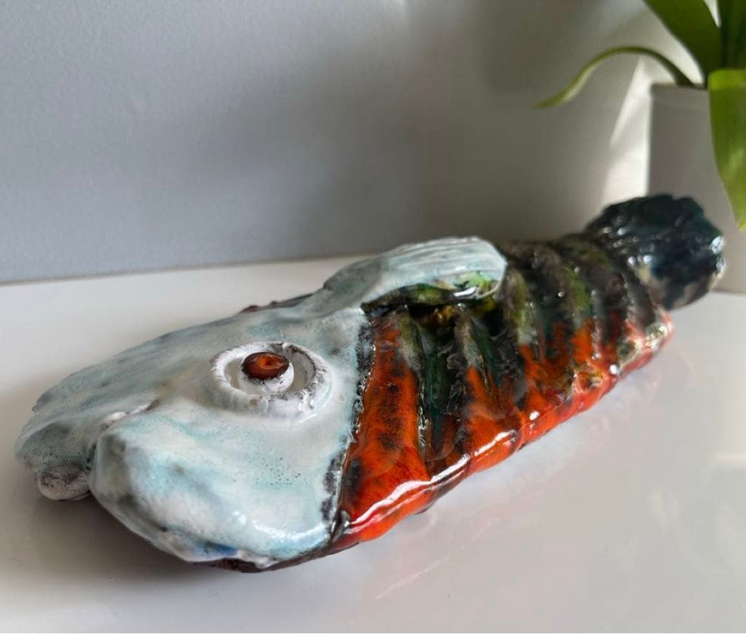 ヴィンテージ　SEYEI 陶器　魚の壁掛けオブジェ　森正　ミッドセンチュリー