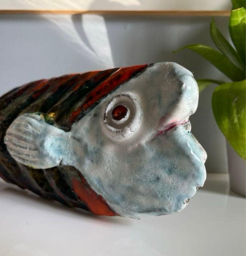 ヴィンテージ　SEYEI 陶器　魚の壁掛けオブジェ　森正　ミッドセンチュリー
