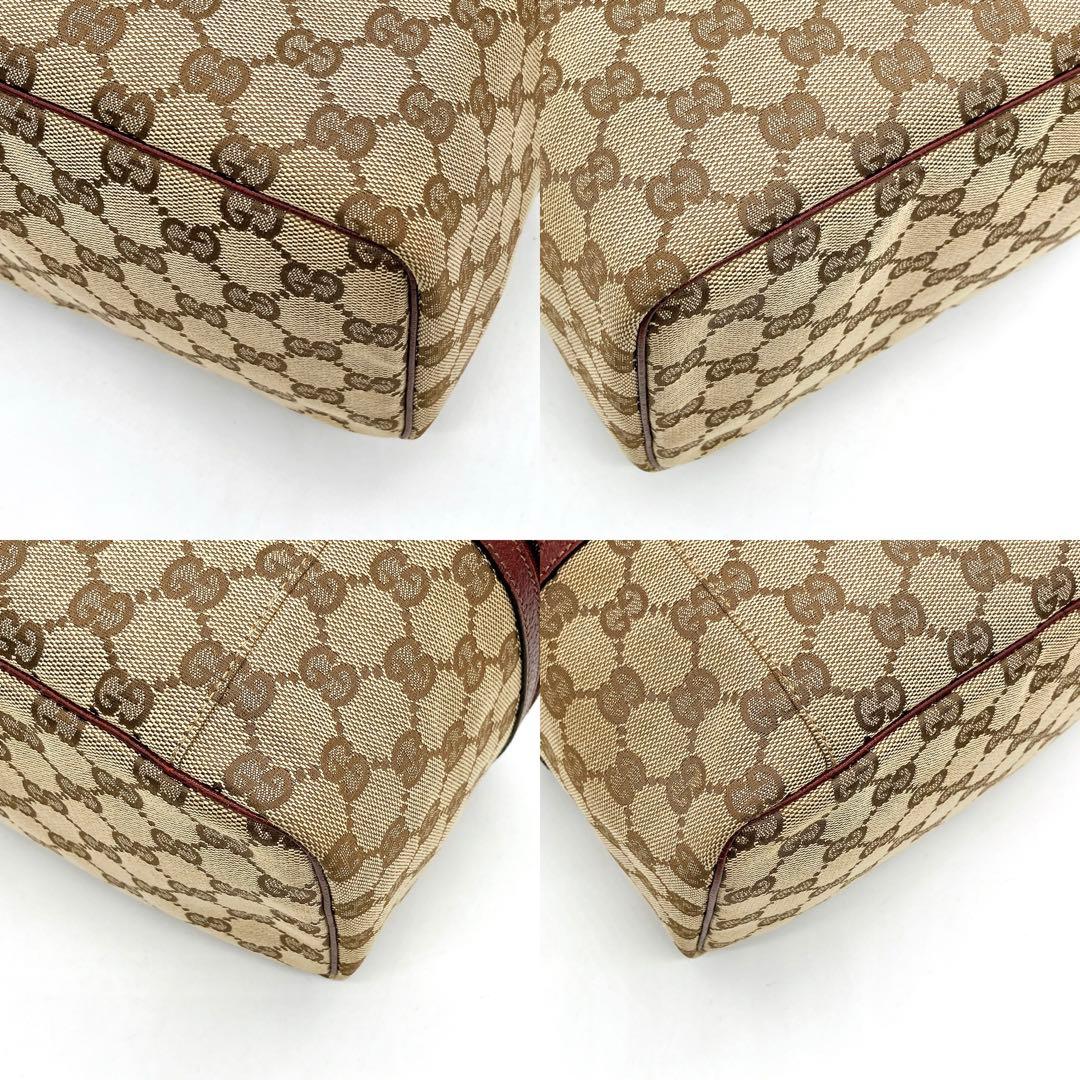 美品【GUCCI】バニティバッグ　GGキャンバス ベージュ　ハンドバッグ